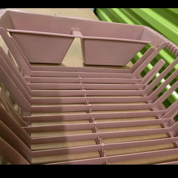 Vintage Pink Dish Drying Rack Set - Picture 3 of 9